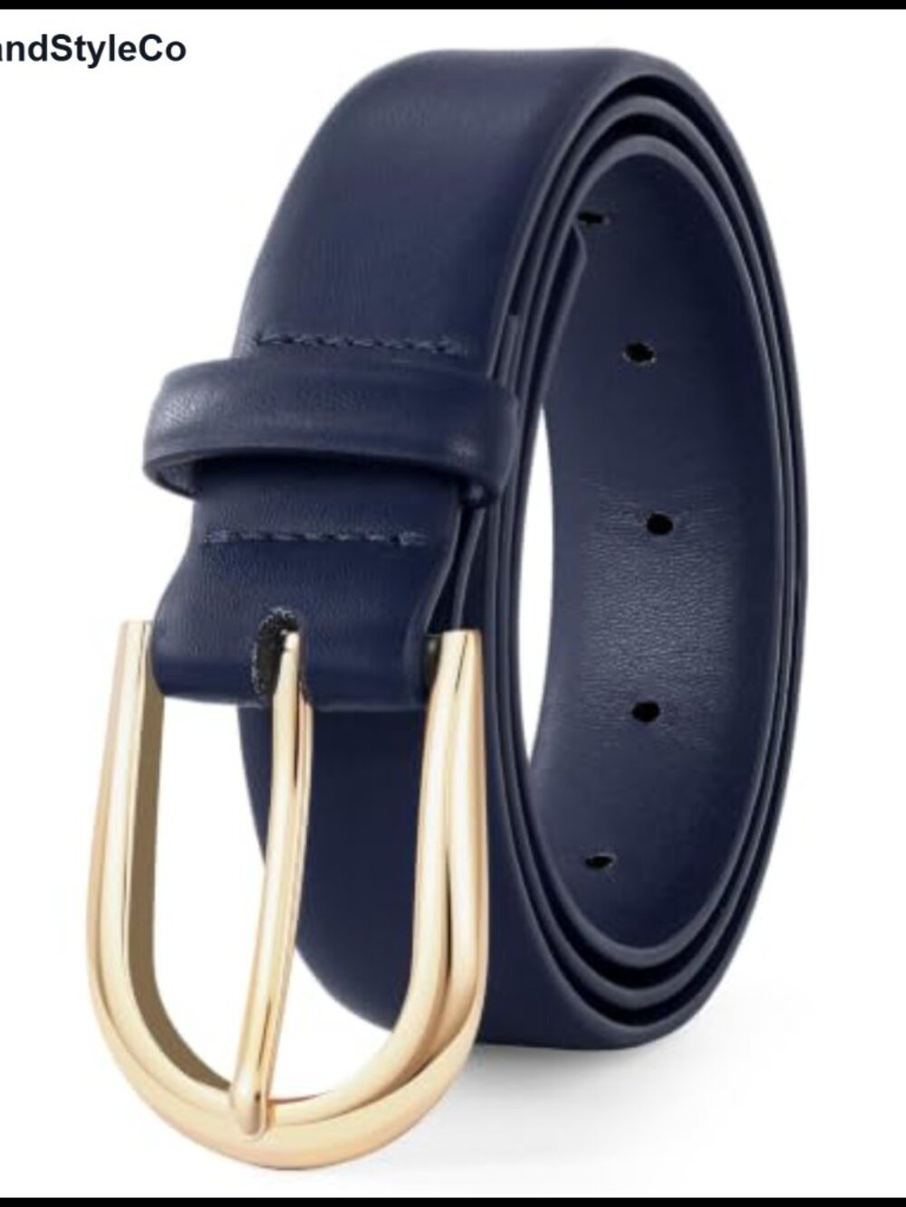 Women Faux Leather Belt Metal Buckle Casual Dress Waist Belt
